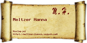 Meltzer Hanna névjegykártya